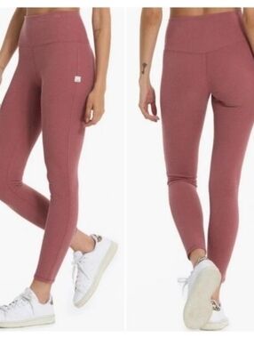 Vuori Bayview Waffle Knit Thermal Leggings Rosewood Medium